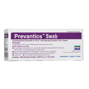 PREVANTICS CHG SWAB 1ML 100/BX